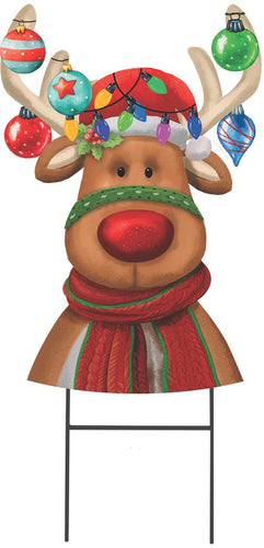 Festive Reindeer Sculpted Metal Art