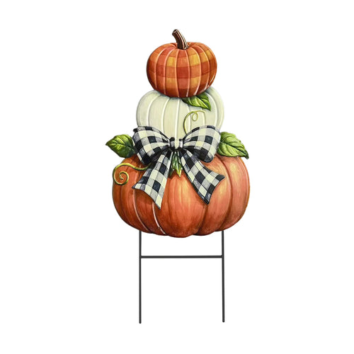 Harvest Pumpkin Stack Metal Art