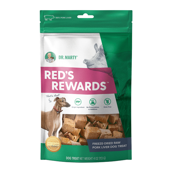 Red’s Rewards 100% Freeze-Dried Raw Pork Liver Dog Treats - 4oz.