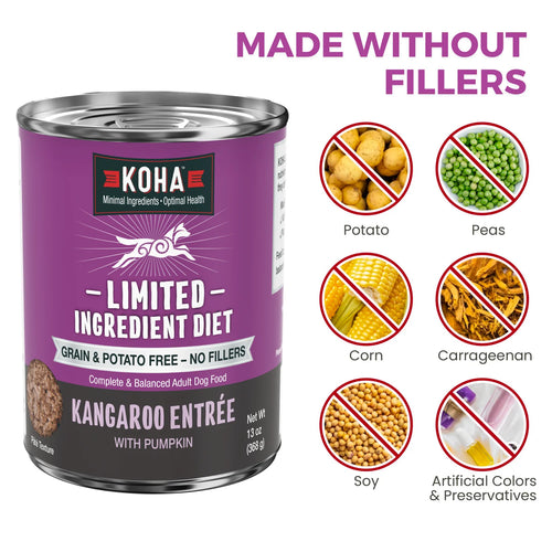KOHA Kangaroo Dog Food: Limited Ingredient Diet Kangaroo Entrée for Dogs - 13oz
