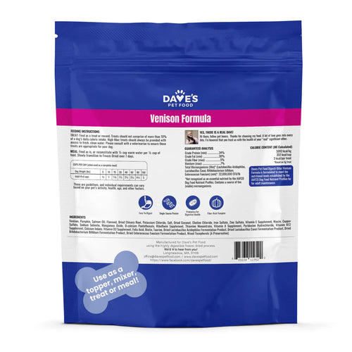 Dave's Digesti-Bites Venison Formula Dog Treats -3oz