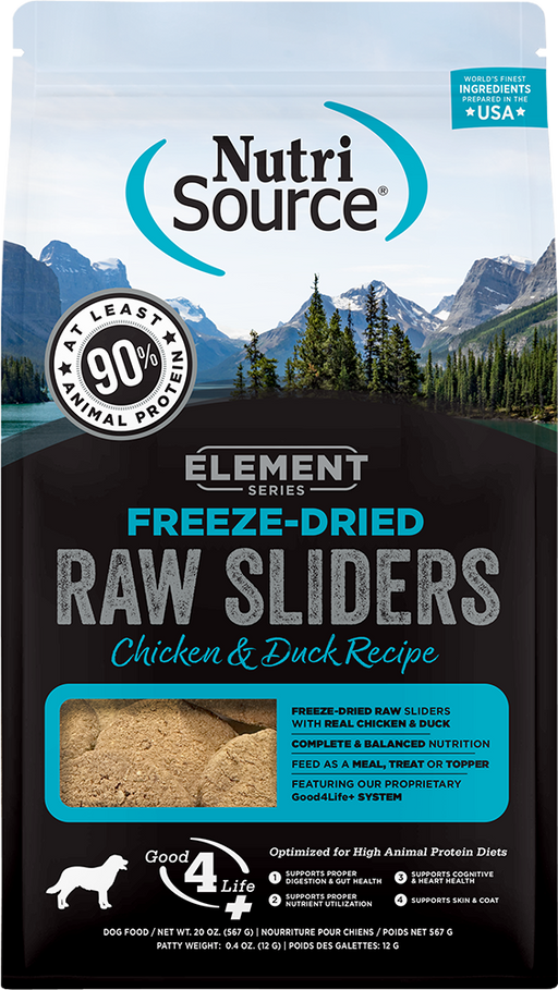 Nutri Source Element Series Freeze-Dried Chicken & Duck Recipe Raw Sliders - 20oz.