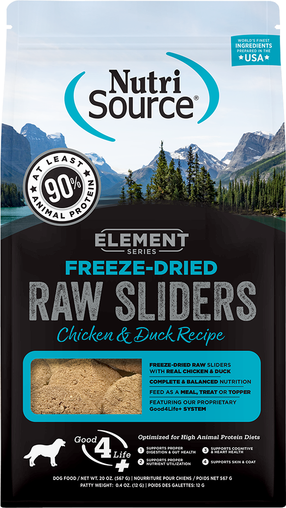 Nutri Source Element Series Freeze-Dried Chicken & Duck Recipe Raw Sliders - 20oz.