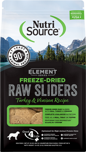 Nutri Source Element Series Freeze-Dried Turkey & Venison Recipe Raw Sliders - 20z