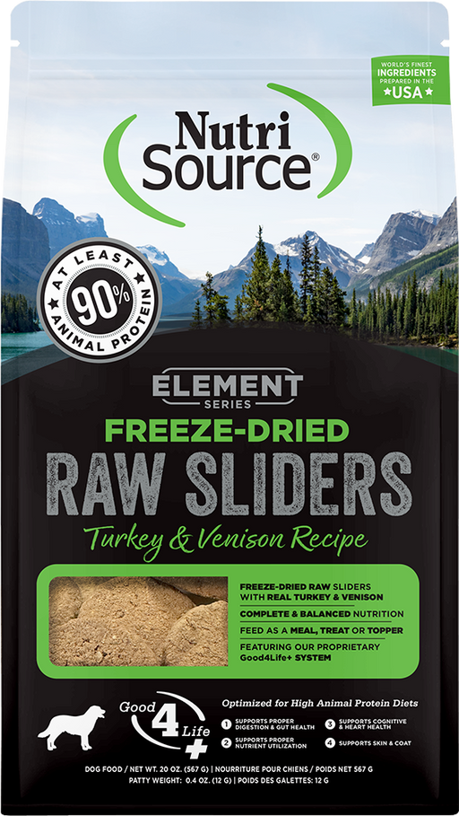 Nutri Source Element Series Freeze-Dried Turkey & Venison Recipe Raw Sliders - 20z