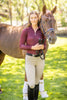 Oxblood Herringbone 1/4 Zip Long Sleeve Sun Shirt