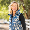 Kastel Denmark Sailor Blue French Tulip & Solid Reversible Puffer Vest