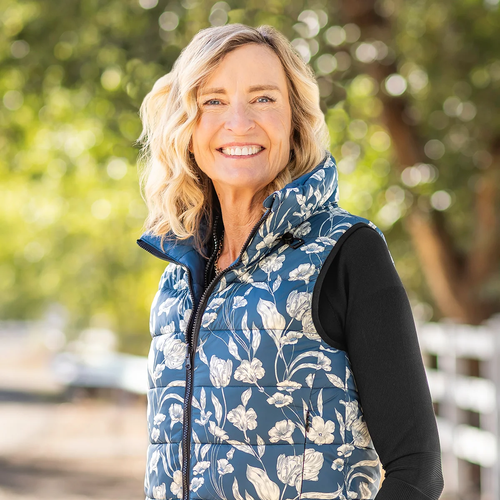 Kastel Denmark Sailor Blue French Tulip & Solid Reversible Puffer Vest