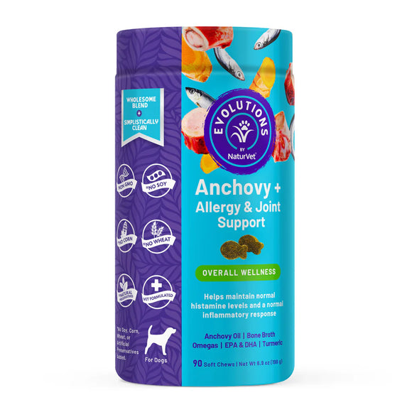 Evolutions - Anchovy + Allergy & Joint Support Soft Chews - 90ct