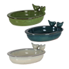 Ceramic Oval Bird Bath with Birds - Assorted Colors