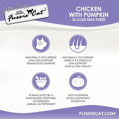Fussie Cat Kitten Chicken with Pumpkin in Goat Milk Puree - 4 Pack