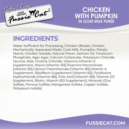 Fussie Cat Kitten Chicken with Pumpkin in Goat Milk Puree - 4 Pack