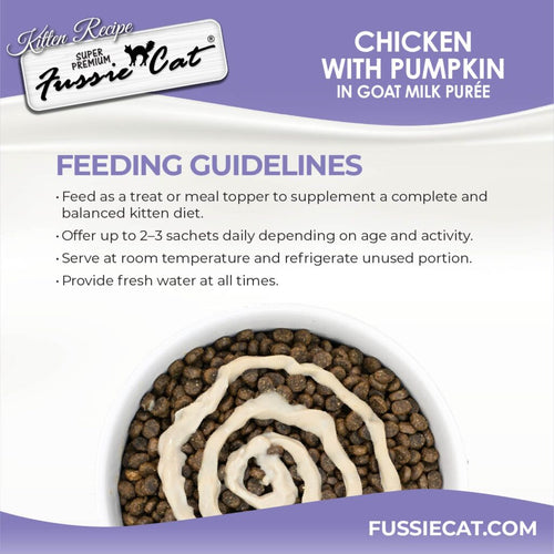 Fussie Cat Kitten Chicken with Pumpkin in Goat Milk Puree - 4 Pack