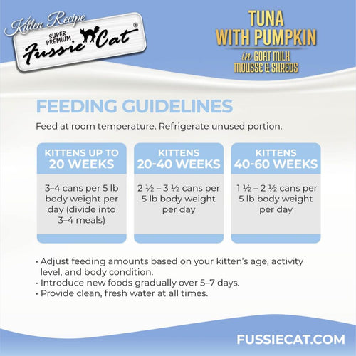 Fussie Cat Tuna with Pumpkin In Goat Milk Mousse & Shreds Kitten Recipe - 2.47oz