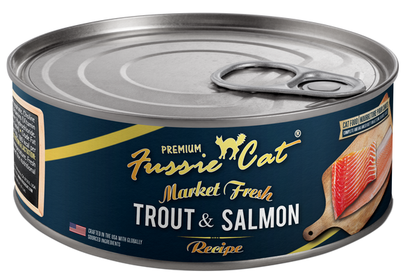 FUSSIE CAT MARKET FRESH CAN - TROUT & SALMON 5.5oz WET CAT FOOD