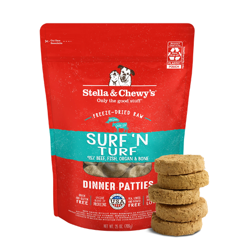 Stella & Chewy's Surf ‘N Turf Freeze-Dried Raw Dinner Patties - 25oz.
