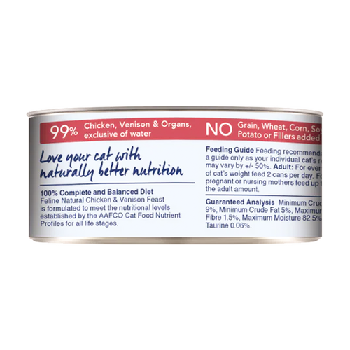 Feline Natural Chicken & Venison Feast Canned Cat Food - 3oz