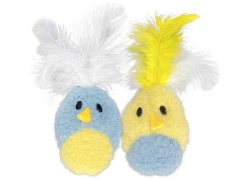 Feather Birds 2 Pack Catnip Cat Toys - Assorted Colors