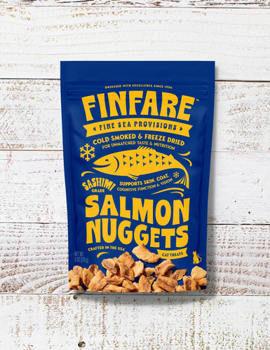 FINFARE Freeze-Dried Salmon Nuggets for Cats - 1oz Cat Treat