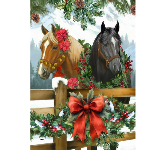 Holiday Horses Garden Flag