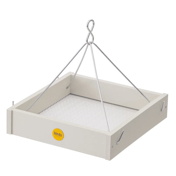 Small Hanging Platform Bird Feeder in Sea Salt Recycled Plastic