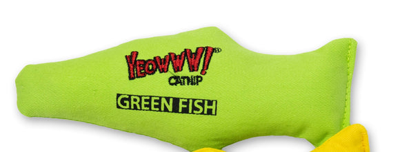 Yeowww! Green Fish Cat Toy