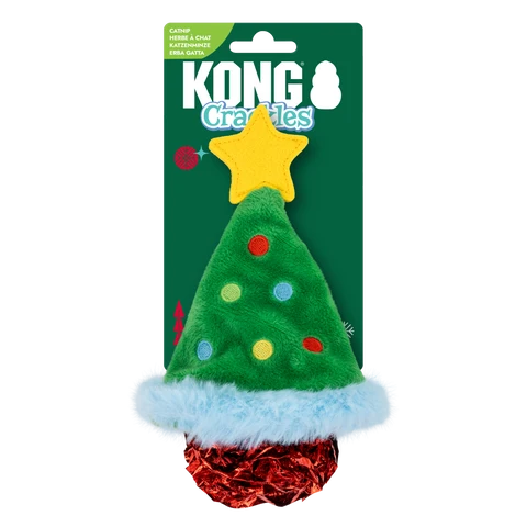 KONG Holiday Crackles Christmas Tree Cat Toy