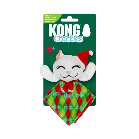 KONG Holiday Crackles Santa Kitty Cat Toy