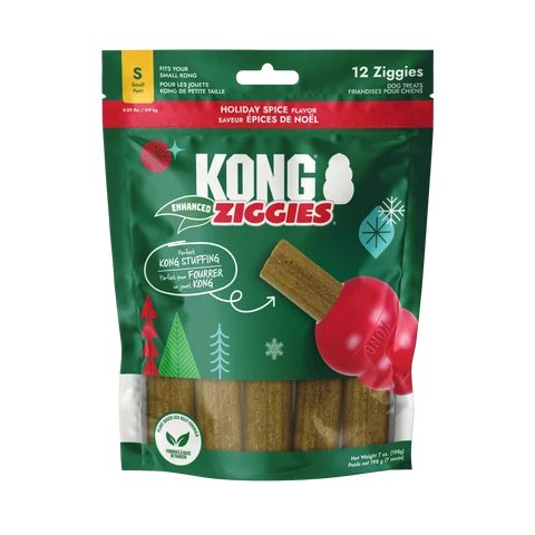KONG Ziggies Enhanced Holiday Spice Dog Treats, Small, 7-oz bag