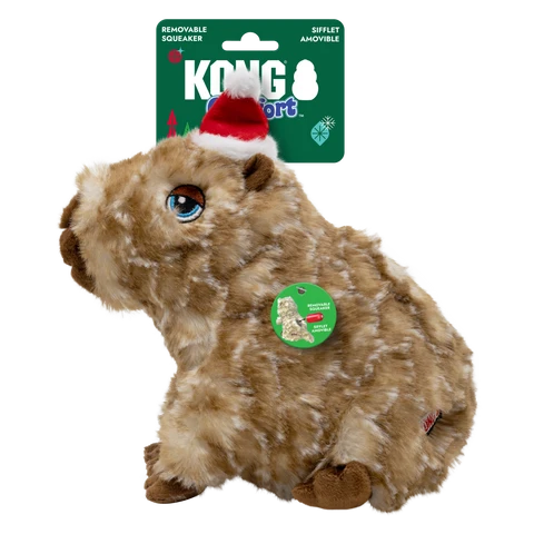 KONG Holiday Comfort Wuzzeez Capybara - Medium Dog Toy