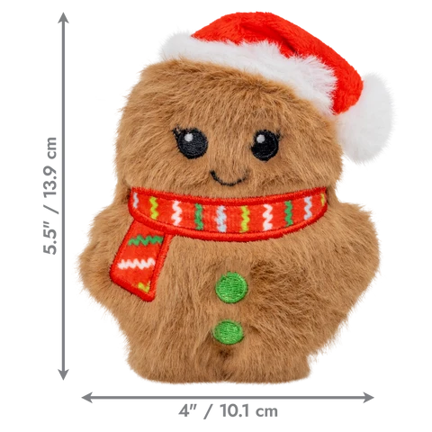 KONG Holiday Snuzzles Mini Santa Gingerbread - XS Dog Toy