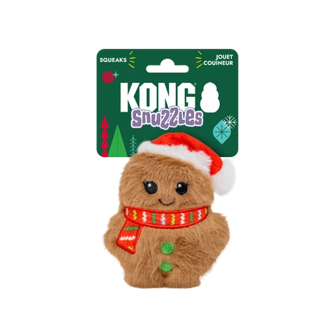 KONG Holiday Snuzzles Mini Santa Gingerbread - XS Dog Toy