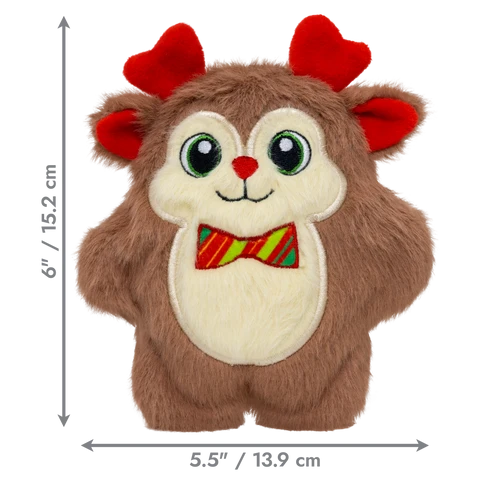 KONG Holiday Snuzzles Bow Tie Reindeer - Small Dog Toy