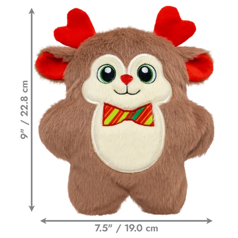 KONG Holiday Snuzzles Bow Tie Reindeer - Medium Dog Toy