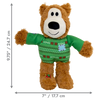 KONG Holiday Wild Knots Sweater Bear Green - Medium/Large Dog Toy