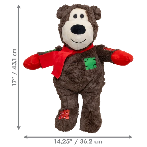 KONG Holiday Wild Knots Jumbo Bear - XL Dog Toy