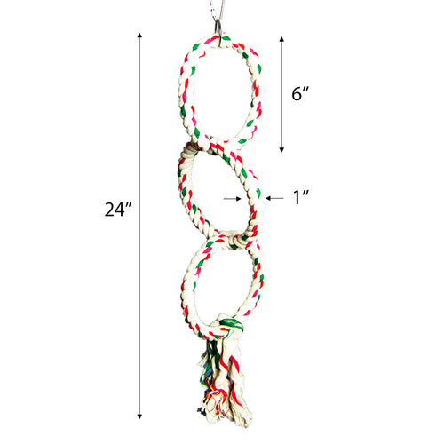 Triple Ring Rope Swing Bird Toy
