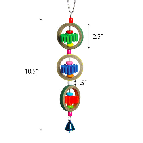 Gears and Rings | Happy Beaks Bird Toy - Made In The USA.
