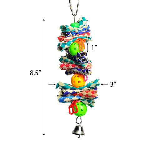 Hanging Finger Traps & Balls| Happy Beaks - Made In The USA Bird Toy