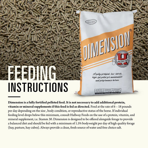 Hallway Feeds Dimension™ Low Starch Horse Feed - 44lb