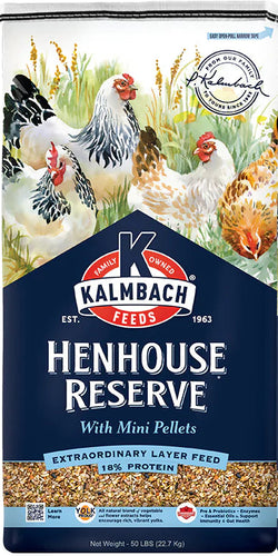 KALMBACH FEEDS HENHOUSE RESERVE® 18% LAYER FEED FOR CHICKENS AND POULTRY - 50LB