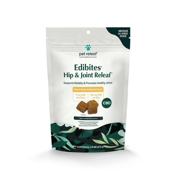 Hip & Joint Releaf CBD Edibites For M/L Dogs – Peanut Butter Banana