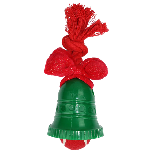 Multipet Holiday Bell with Rope and Ball Dog Toy