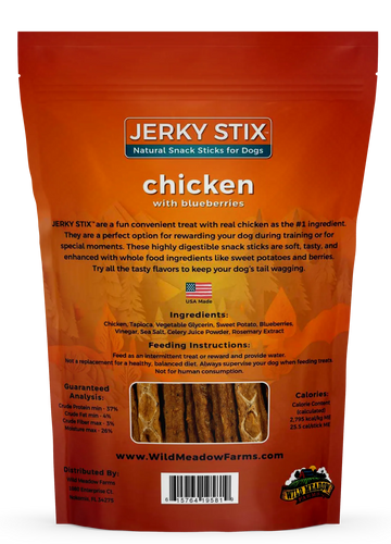 Wild Meadow Farms Jerky Stix Chicken with Blueberries Dog Treat