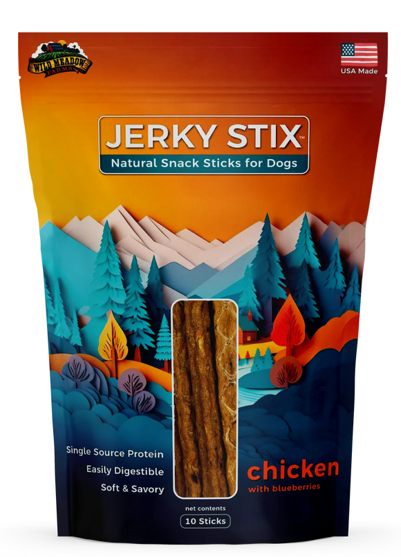 Wild Meadow Farms Jerky Stix Chicken with Blueberries Dog Treat