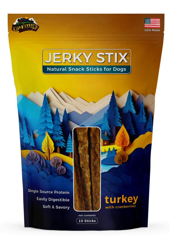 Wild Meadow Farms Jerky Stix Turkey with Cranberries Dog Treat
