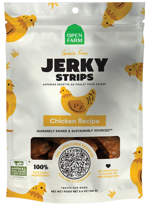 Open Farm Grain-Free Chicken Jerky Strips 5.6oz Dog Treat