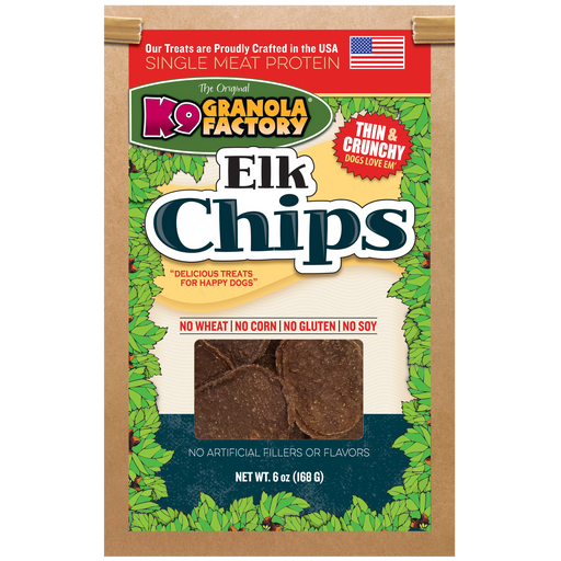 K9 Granola Factory Single Meat Protein Elk Chips for Dogs 5 oz