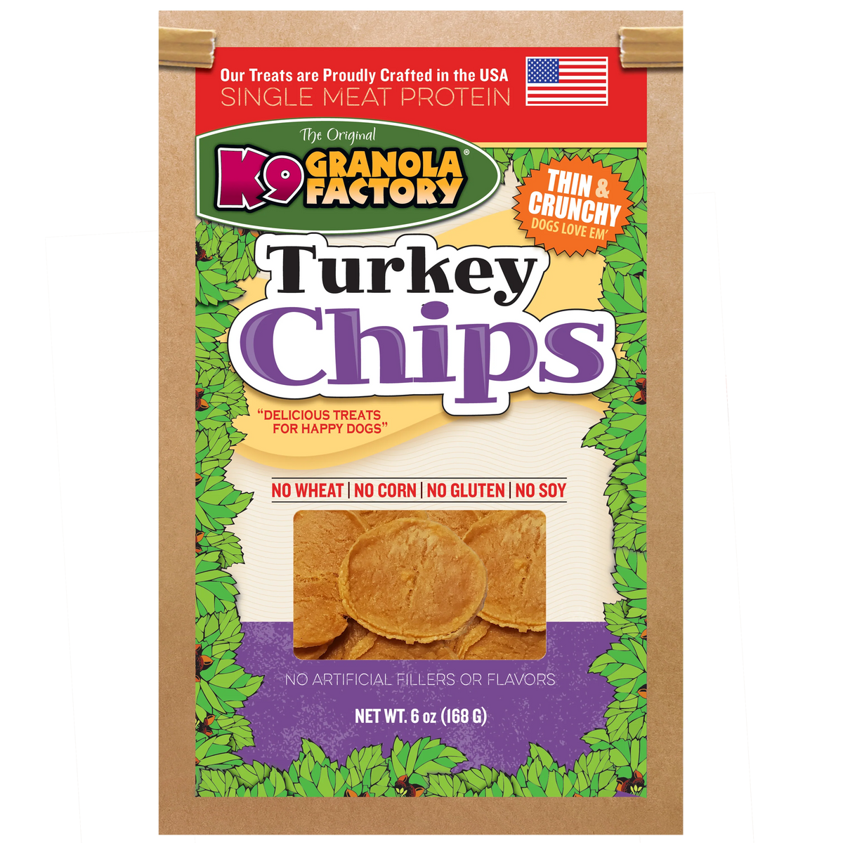 K9 Granola Factory Single Meat Protein Turkey Chips for Dogs 6oz — Agri