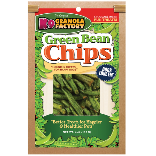 K9 Granola Factory Green Bean Chips Dog Treats, 4oz